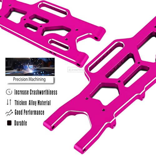 RC Alloy Suspension Arms Upgrades Part for 1/10 Outcast 4x4 4S V2 BLX,Kraton 4x4 4S V2 BLX,Front Rear A Arms Suspension Arms Hops Up,Replace ARA330711 ARA330710,Pink - color: Pink(4pcs)