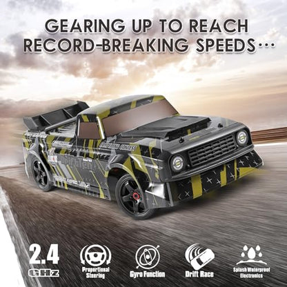 HAIBOXING 2196 1/18 Scale RC Cars Drift RC Car 28 KM/H High Speed with Gyro | 2.4 Ghz Electric Vehicle RTR 4X4 Remote Control Cars, Drifting Race Toys for Adults Boys Girls Kids, Gifts with Two Batteries - color: 2196 Black