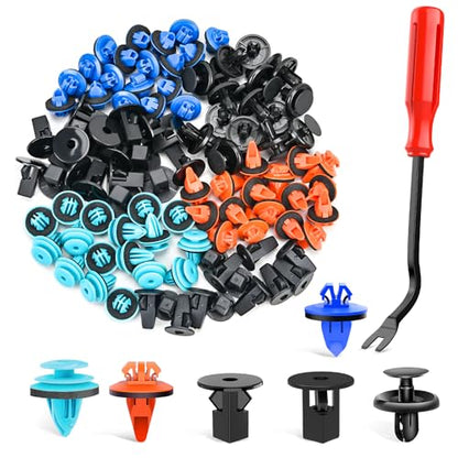 GOOACC 180PCS Car Bumper Retainer Clips Bumper Fender Liner Kit for Lexus Toyota 4Runner Tacoma RAV4 Scion 75495-35010 75397-35010 90189-06065 90189-06013 90189-06028 90467-07201 90467-10188 - color: 180 Clips + 1 Tools