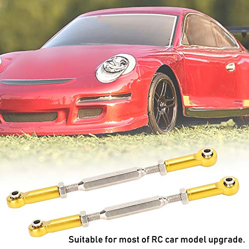 Drfeify 6Pcs Aluminum Alloy Adjustable Push Rods, Turnbuckle Rod Linkage Accessories with 5 Colors, for RC Car Series Upgrade (Gold) - color: Gold
