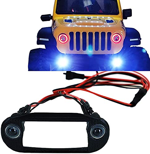 Mini 1/24 LED Headlights Taillights Front Face Light Set 1/24th RC Car Front Lights Lamp LED Headlight Set for 1/24 Axial SCX24 90081 RC Crawler Car Upgrades (Red+White)