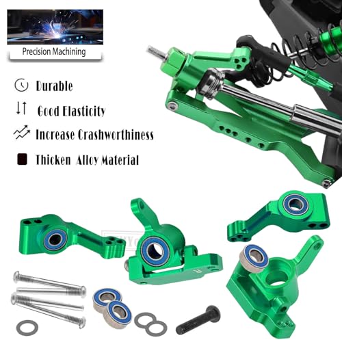 Upgrades Part for 1/10 Slash 2WD VXL,Aluminium Suspension Arm,Shocks Tower,Steering Blocks,Caster Block,Rear Stub Axle Carriers,Steering Bellcranks Hops Up,Green - color: Green - (Upgrades)