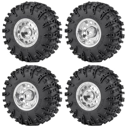 1.3" Aluminium RC Beadlock Wheels and Tires Set for TRX4M SCX24 1/18th 1/24th RC Crawler Car Upgrade Parts (A Style) - color: A style