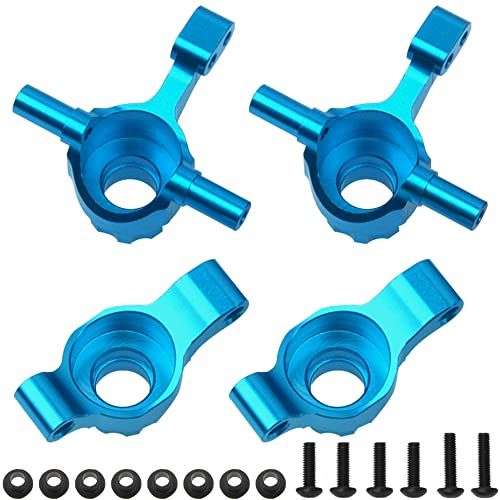 Aluminum Front Steering Knuckle Carrier Blocks & Rear Stub Axle Carrier Hub Set Compatible with Tamiya TT02 1/10 RC On Road Touring Car Upgrade Parts