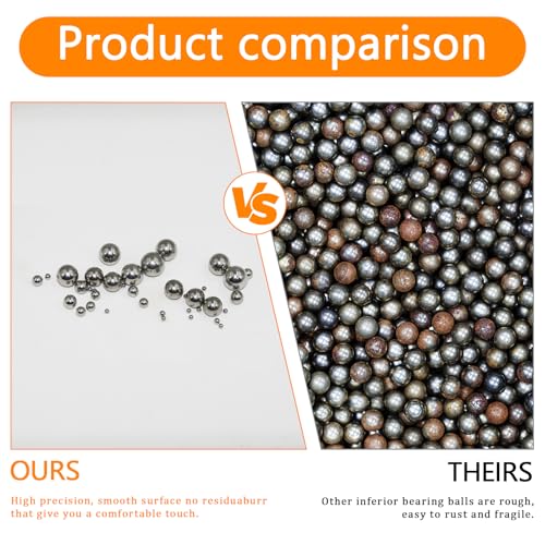 840 Pcs Stainless Steel Bearing Balls, 2/2.5/3/3.5/4/4.5/5/5.5/6/7/8/9/10mm | Metric Precision, Assorted Loose, For Bicycle/Bike - size: M2/2.5/3/3.5/4/4.5/5/5.5/6/7/8/9/10-840Pcs