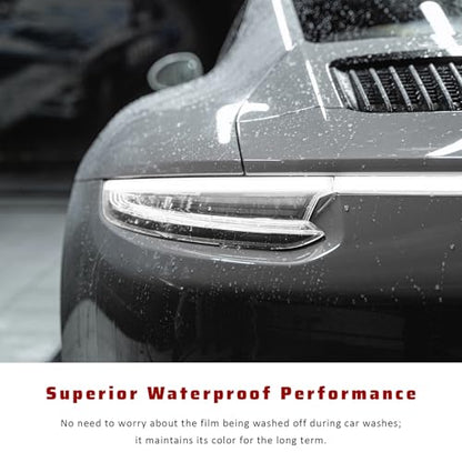 Car Light Tint Film, 12" × 48" Waterproof Headlight Vinyl Wrap Film Includes Squeegee & Cutter, Self-Adhesive Air-Release Wrap for Fog Lights, Taillights, and Headlights (Transparent) - color: Transparent