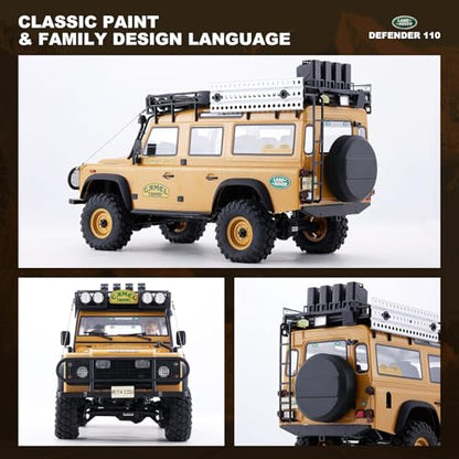 FMS FCX10 1/10 RC Crawler Land Rover Camel Trophy Edition, Official Licensed 4WD All Terrain Off-Road RC Truck for Adults, High-Detail Scale RC Car with Metal Gears, Upgraded Shocks (Defender) - style: Defender