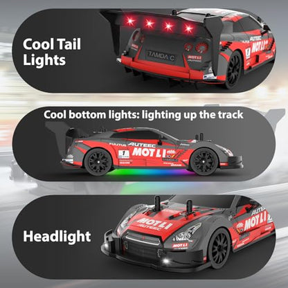 RC Drift Car 1/20 Scale 2.4GHz 4WD Remote Control Cars with Led Lights 22KM/H High Speed &1/28 Scale Gesture Sensing RC Stunt Cars Toys for 6-12 Years Old Boys Girls