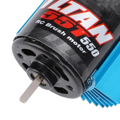 Alomejor 550 RC Car Motor, Brushed Motor with Cooling Fan and Heat Sink for Axial SCX10 HPI JL 90046 Slash 1:10 RC Crawler (55T) - size: 55T