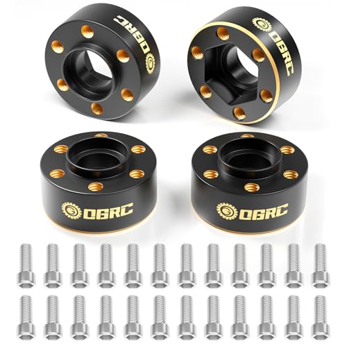 OGRC 1.9" Wheel Hex Adapter Widen 9mm Brass Weights for 1/10 SCX10 TRX4 | 12mm Hex, 19.5/pc, 78g Total Weights, for Traxxas Axial Redcat RC Crawler Car, (9mm)