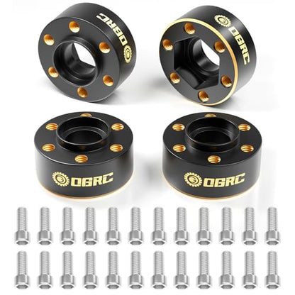 OGRC 1.9" Wheel Hex Adapter Widen 9mm Brass Weights for 1/10 SCX10 TRX4 | 12mm Hex, 19.5/pc, 78g Total Weights, for Traxxas Axial Redcat RC Crawler Car, (9mm)