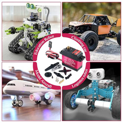 DS3225 25KG Digital Servo Motor 270 Degree High Torque Full Metal Gear RC Servo with 25T Servo Arm Horn IP66 Waterproof for 1/8 1/10 Baja RC Cars Crawler Buggy Truggy