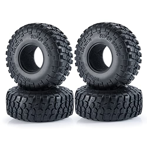 RC Rubber 1.9 Crawler Tires 120MM 4PCS Set for 1/10 Scale SCX10 D90 Wraith 90048 90018 RR10 RC Crawler Car