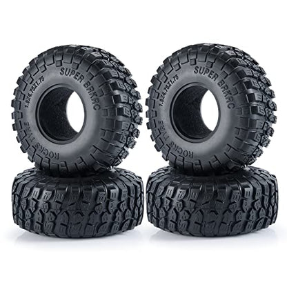 RC Rubber 1.9 Crawler Tires 120MM 4PCS Set for 1/10 Scale SCX10 D90 Wraith 90048 90018 RR10 RC Crawler Car