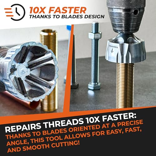 THORVALD Big Deburring External Chamfer Tool with Tungsten Carbide Blade - Deburr Tool for All Thread, All Metal Rod, Pipe, PVC - 1/2" to 1-3/8" Diameter (12~35mm) - User Guide + Tutorial Video - style: 1X Big Deburring Tool