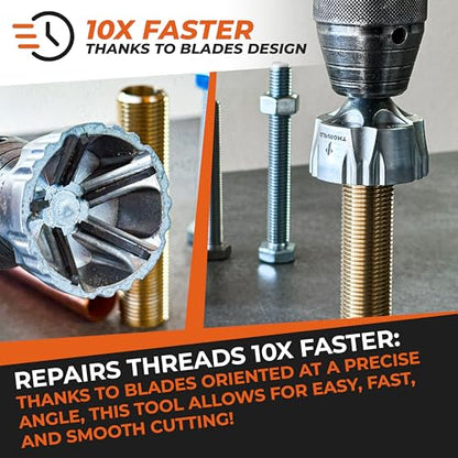 THORVALD Big Deburring External Chamfer Tool with Tungsten Carbide Blade - Deburr Tool for All Thread, All Metal Rod, Pipe, PVC - 1/2" to 1-3/8" Diameter (12~35mm) - User Guide + Tutorial Video - style: 1X Big Deburring Tool