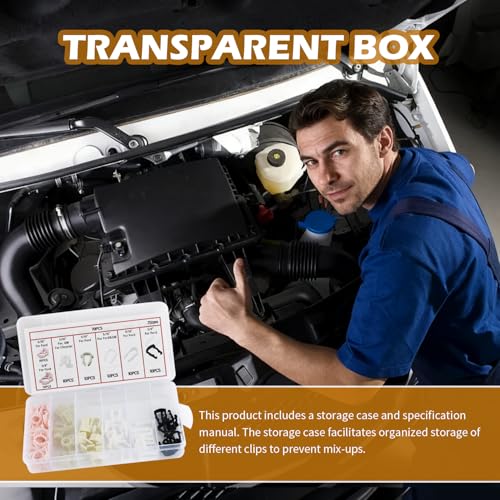 70PCS Car Fuel Line Clips OEM 93740718/7L3Z9S317A,7 Types of Clips for 5/16 & 3/8 Fuel Line Compatible with Ford GM Chrysler,Essential Car Fuels Hose Lines Retainer Clip with Box