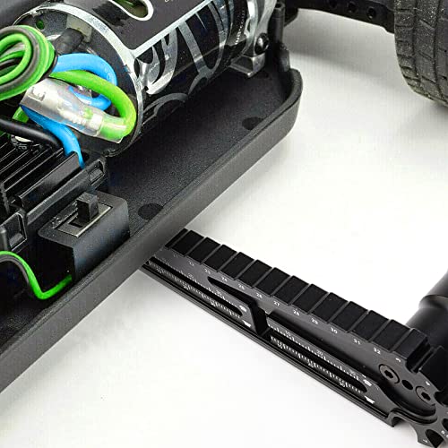 4 in 1 Multi Use 16-32mm RC Ride Height Gauge & 17mm Nut Driver & Turnbuckle Wrench & Screws Length Measurement Tool & Hex Screwdriver Set for 1/8 1/10 RC Cars, Pack of 5