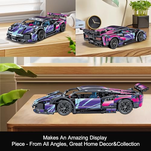 WINGIFT 934 Piece Sports Car Building Blocks Toys Boys or Adults Kits, 1:14 Race Car Model Building Set, Adult Collectible Model Cars Set to Build, STEM Super Cars Sets for Boys Girls Age 6-12, 8-14 - style: 1329 Pieces