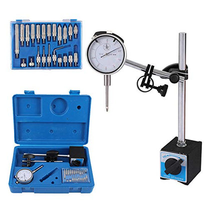 Dial Indicator with Magnetic Base Holder 0-1" Dial Gauge 0.001" | Fine Adjustable Long Arm , Magnetic Dial Indicator，Professional Dial Gauge 0.001"