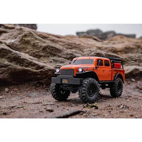 Axial RC Truck SCX24 40's 4 Door Dodge Power Wagon Orange1/24 4 Wheel Drive-RTR (Everything Needed to Run Included) AXI00007T1 - color: Orange