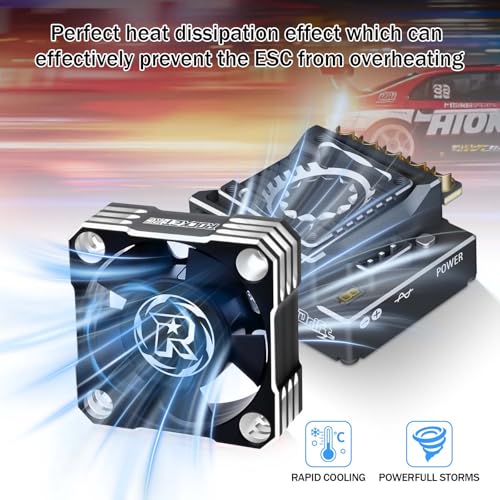 Surpass Hobby Motor Cooling Fan,30mm ESC Cooling Fan 28000RPM RC Model HeatSink Fan for 1/8 1/10 1/12 Scale RC Car Truck 540 550 Motor (Silver) - color: Silver