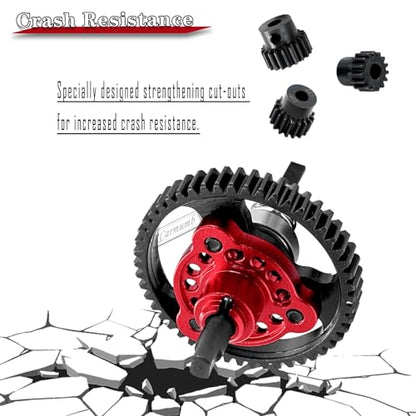 53T Spur Gear Upgrades Part for Slash 4X4/VXL Stampede 4X4/VXL Rustler 4X4/VXL,53T Slipper Clutch Eliminator with Pinions Gears Set(15T 17T 19T),Hardened Steel RC Upgrades,#6878,Red - color: Red(53T)