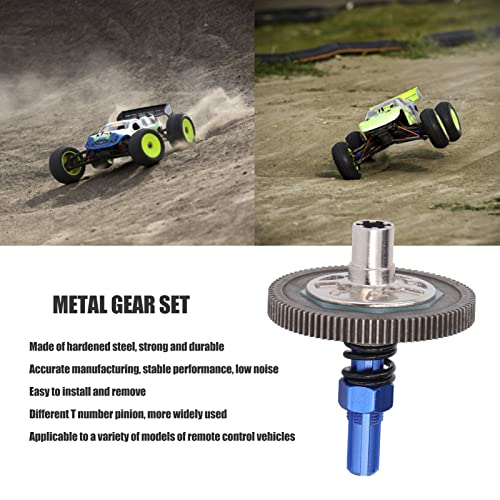 RC Car Gear Set, Differential Pinions Gear Slipper Gear Set Differential Upgrade Parts Metal Gear Assembly for Arrma Senton 1/10 for Granite (Blue) Arrma - color: Dark Blue