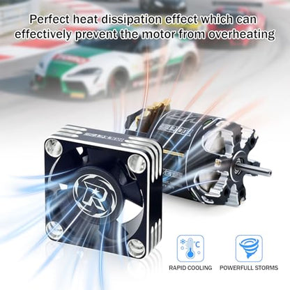 30mm RC Motor Fan 28000RPM ESC Cooling Fan for RC Car 1/8 1/10 1/12 Scale 540 550 Brushless Motor (Black Silver) - style: 30mm Black Silver