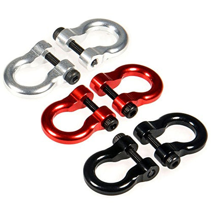 QUE-T 4 Pcs Aluminum Tow Shackle for 1/10 Scale TRX-4 Crawler Car (Silver)
