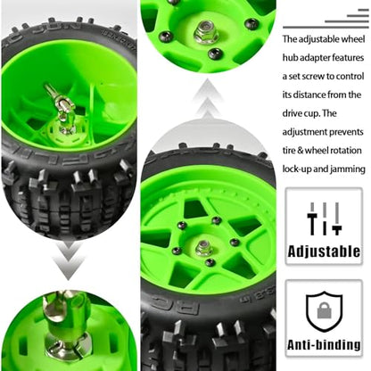 Aluminum 12mm Hex Wheel Hub 4Pcs w/Axle Pin M4 Flange Lock Nut Standard M3 M4 Nut 5mm Thickness Wheel Drive Adapter for 1/10 Traxxas HSP Redcat Rc4wd Tamiya Axial SCX10 WLtoy RC Car(25Pcs) - color: Silver, size: 5.0