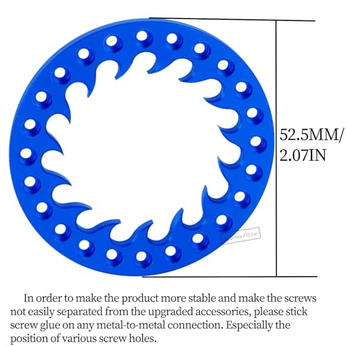 RC Metal 1.9 Beadlock Wheels Replacement Ring for 1/10 Crawler RC Car TRX4 SCX10 90046 90047,Alloy 1.9" Beadlock Rims Replacement Ring,4pcs,Navy Blue - color: Navy Blue(4pcs)