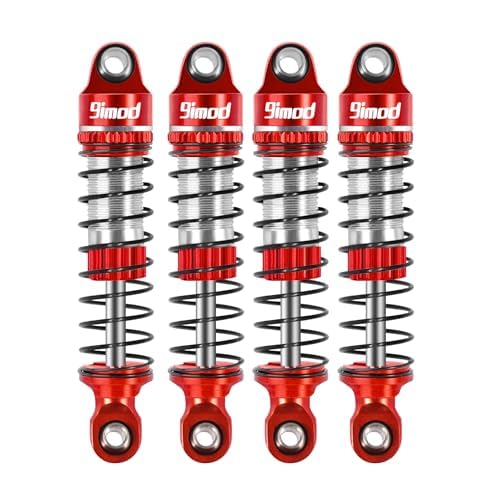 53mm Shocks Aluminum Threaded Shock Absorber Oil Damper for TRX4M 1/18 RC Crawler Upgrade Parts (Red)