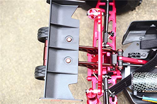 GPM 7Pc Set Upgrades Aluminum Rear Wheelie with Wing Mount for 1/8 Outcast 6S BLX Stunt Truck Brushless & 1/8 Kraton 6S 106005 & 106015 & 106018 RC Cars (red)