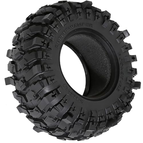 2.6'' Crawler Tires Rubber Mud Tyres OD 5.3'' (4PCS) for Axial SCX10 TRX4/6 GEN7/8 FCX10 RBX10 MJX H8H MK07 KM4 4082/83 1/7 1/8 1/10 Crawler Car (D) - color: D