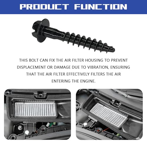 Air Filter Box Screw for Jeep GM Chrysler Chevrolet Dodge Pontiac, Air Filter Housing Retaining Bolts BAS01003 11549031 6509605AA Steel Engine Filter Cleaner Cover Fastener Screws (5Pack)