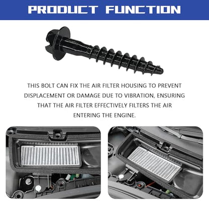 Air Filter Box Screw for Jeep GM Chrysler Chevrolet Dodge Pontiac, Air Filter Housing Retaining Bolts BAS01003 11549031 6509605AA Steel Engine Filter Cleaner Cover Fastener Screws (5Pack)