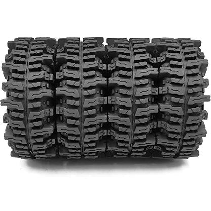 Soft Sticky 1.9 Mud Slingers Tires T8 Tyre 120mm/4.72inch & 1.9 Beadlock Wheels Green Blue Color For 1/10 Rock Crawler Traxxas TRX4 Axial SCX10 Redcat Gen8, (4-Pack) - color: Green & Blue