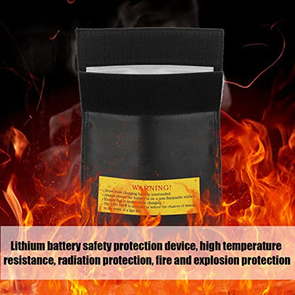 Fireproof Lipo Battery Storage Bag, Heat Resistant Charging Pouch for Drone and RC Aircraft Batteries