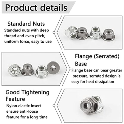 16pcs M4 Lock Nuts Set for 1/10 RC Car - Titanium Gray Aluminum & Silver Steel with Hex Driver | RC Tool Kit & Nut Driver for Traxxas Axial Tamiya Wheel Replacement - color: Gray & Silver