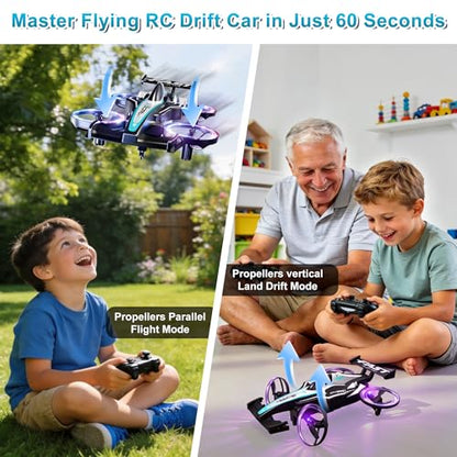 2-in-1 RC Car Airplane for Land and air for Kids Adults 6+ | ABS RC Plane Car Jet Mini Drone, Transformable Remote Control Car & RC Plane, Racing Car Stunt Plane, Gift Toys for 6-12 - size: Racing Car