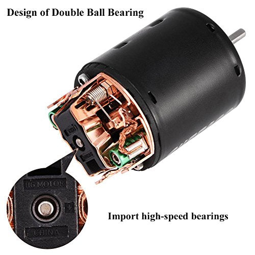 Dilwe RC Car Brushed Motor, 4 Poles Alloy 540 Sensorless Brushed Motor 17T / 27T / 45T / 80T / 21T for 1/10 RC Car Truck(45T)