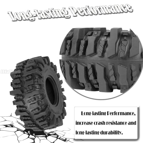 RC 1.9In Soft Rubber Wheel Tires for 1/10 RC Crawler Car SCX10 SCX10 II 90046 SCX10 III AXI03007 SCX10 Pro TRX4 TRX6 D90 Gen7/8 VS4-10 MST CFX,BRCatWPark 4Pcs Soft Rubber Wheel Tires-(A) - style: 4Pcs 1.9 Rubber Wheel - (A)