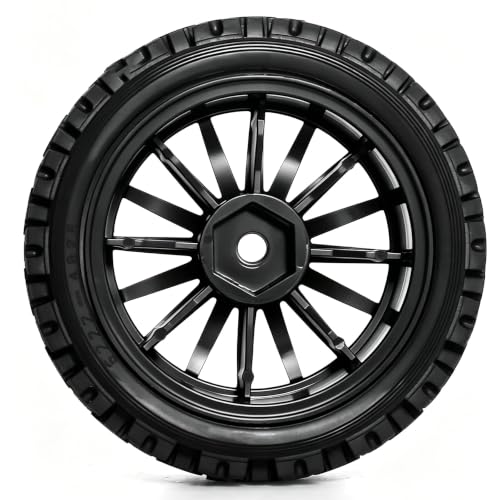 1/10 RC Wheels and Tires，70mm On Road Rubber Tires， for HPI Ken Block's Tamiya XV01 TT01 TT02B Kyosho FAZER MK2 Lc Racing PTG HSP RGT RC 3RACING D5 1/10 RC Rally Car (Black) - color: Black