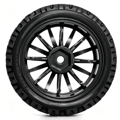 1/10 RC Wheels and Tires，70mm On Road Rubber Tires， for HPI Ken Block's Tamiya XV01 TT01 TT02B Kyosho FAZER MK2 Lc Racing PTG HSP RGT RC 3RACING D5 1/10 RC Rally Car (Black) - color: Black