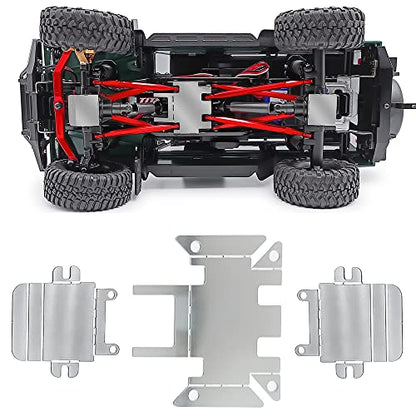 RCLIONS Stainless Steel Chassis Center Skid Plate Armor Guard for TRX4M Bronco Defender 1/18th RC Crawler Car Upgrades