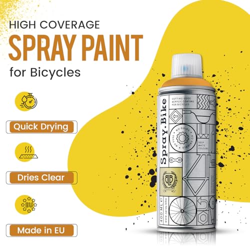 Spray.Bike Spray Paint - Carlton (Bright Orange) | Designed Mainly for Bicycles | Multi-Use Acrylic Spray Paint for Metal, Plastic | High Coverage Bike Paint, 400ml - color: Carlton