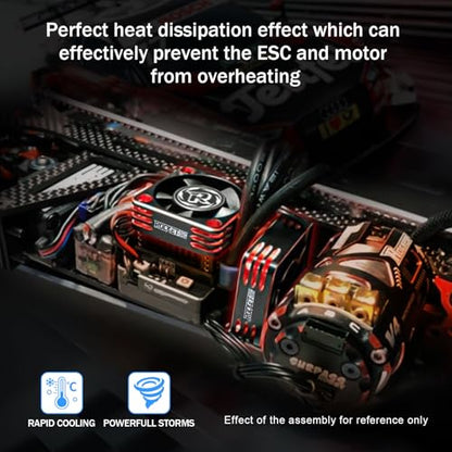 Surpass Hobby RC Cooling Fans 30mm 28000 High RPM RC Motor Fan Only Replacement Fans (Without Motor Heatsink) for 1/8 1/10 1/12 RC Car Truck Buggy Truggy(Black Red) - style: 30mm Black Red