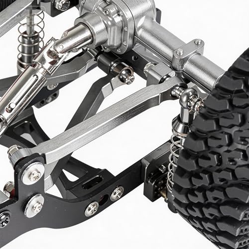 WPL C24 Upgrades, 8-Piece Aluminum RC Chassis Link Set for C14/C24, Red | RC car pull rod kit for 1/16 WPL C14/C24 and 1/12 MN models, with 4 x 62 mm and 4 x 56 mm suspension links - color: Red