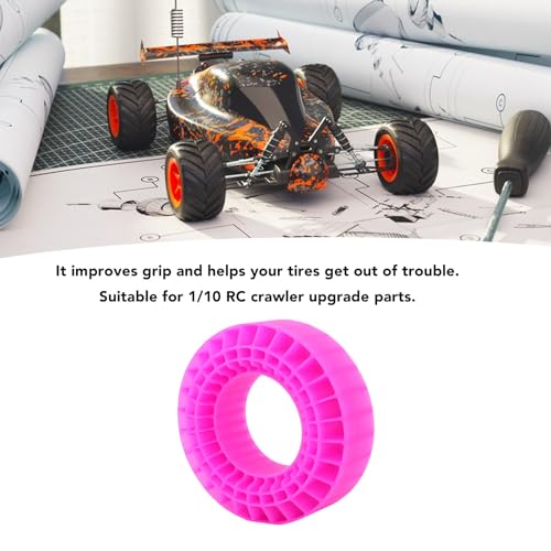 1.9 Tire Inserts Silicone Rubber Insert Foam, Silicone Insert Foam Fit 1.9 Wheel Tires, Silicone Tire Inserts Fit Wheel Tires 1/10 Crawler Accessories Red (Rose Red) - color: Rose Red